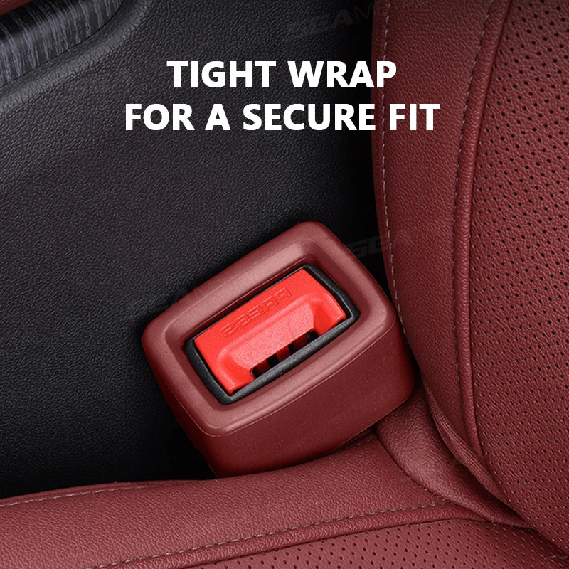 SEAMETAL Car Seatbelt Guard Seat Belt Holder EVA Buckle Protective Cover Upright Device Card Slot Bracket Car Accessories