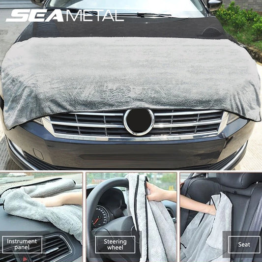 SEAMETAL Thicken Large Car Wash Towel 120X50CM High-Absorbent Drying Cloth Ultra Soft Scratch Free Cleaning Towel Car Detailing