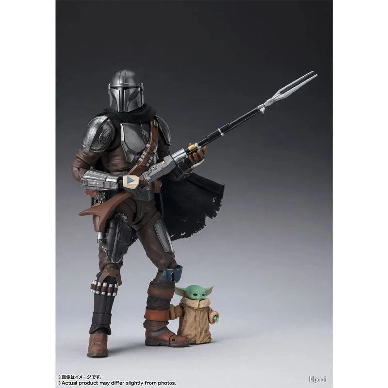 In Stock Genuine Bandai Star Wars Model Kit SHF The Mandalorian&Grogu Anime Action Figure Collection Finished Model Toys Gifts