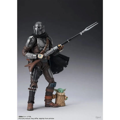 In Stock Genuine Bandai Star Wars Model Kit SHF The Mandalorian&Grogu Anime Action Figure Collection Finished Model Toys Gifts