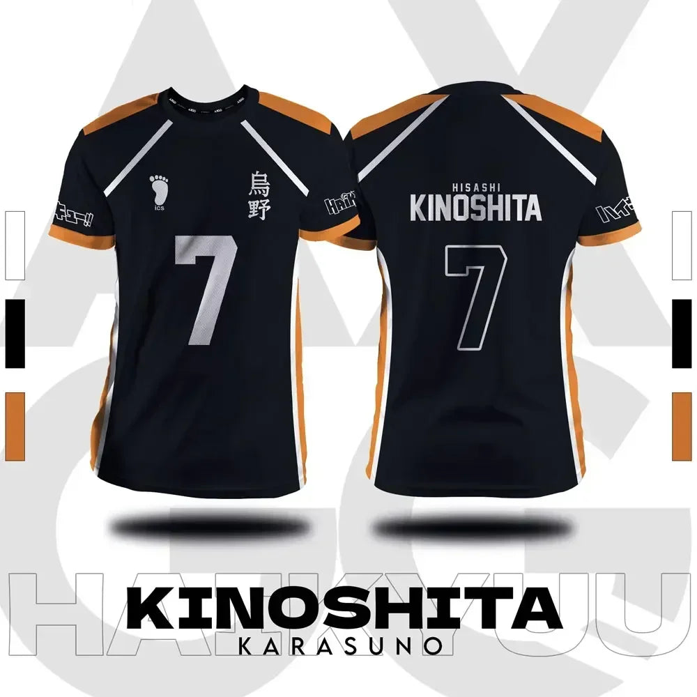 Haikyuu Fukurodani Hinata Cartoon Anime Cosplay Men Jersey Summer Short Sleeve Children Tee Top 2025 New Fashion