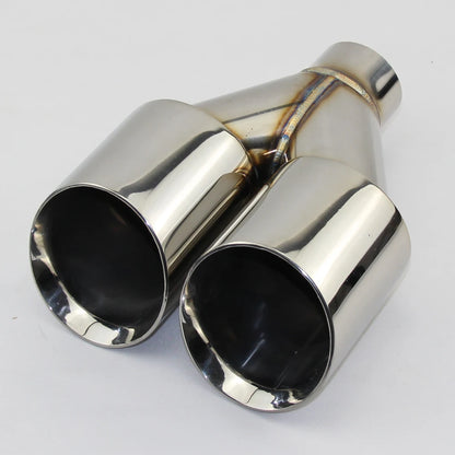 Car Accessories Stainless steel welded Y-type double outlet straight edge exhaust pipe tail throat