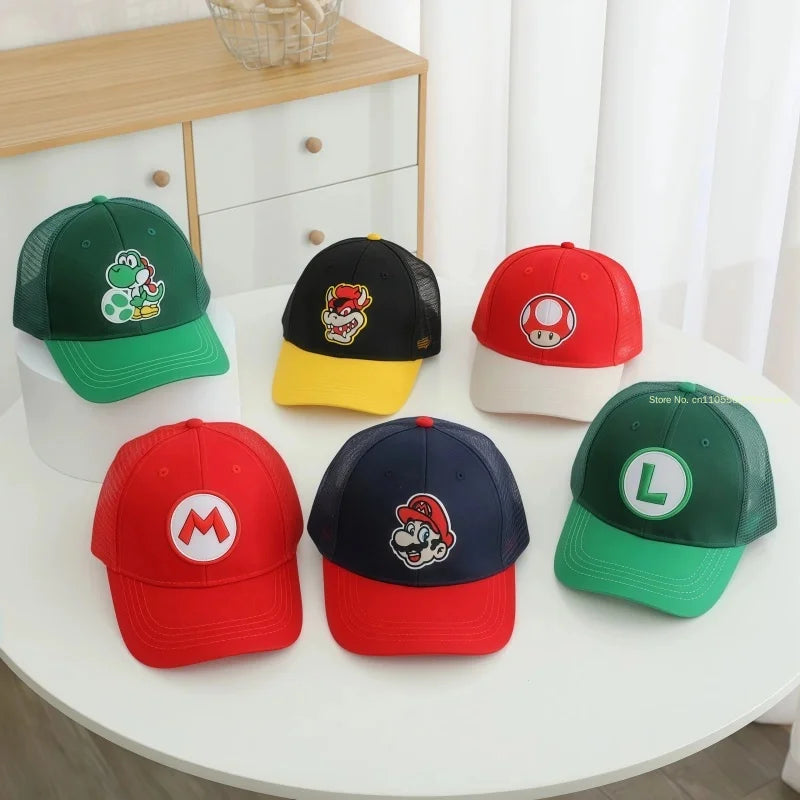 New Mushroom Yoshi Classic Character Baseball Cap Game Merchandise Unisex Adjustable Size Color Blocking Casual Fashion Gift