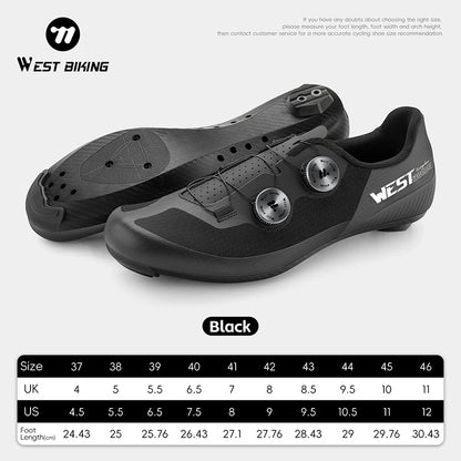 WEST BIKING Road Cycling Shoes Men Carbon Sole Dual Dial Breathable Racing Footwear 3 Hole Lock Cleat Lightweight Bike Shoes