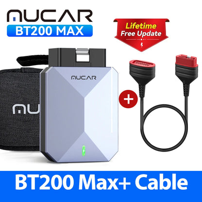 Lifetime Free Update MUCAR BT200 Max OBD2 Scanner CAN FD Bi-Directional Control All System Diagnostic Tool 15 Reset for All Cars