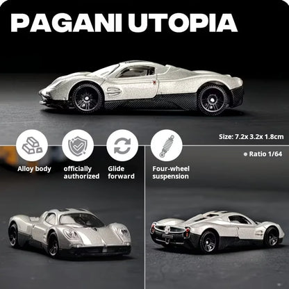 CCA 1:64 Pagani Zonda Diecast Model Car Official Licensed Alloy Toy Car with Working Suspension Free Wheel Collectible Gift