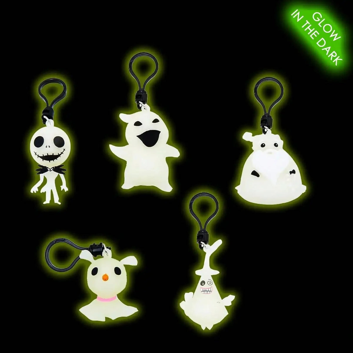 Random 1 Disney The Nightmare Before Christmas Glow In The Dark Blind Box Keychain Jack Sally Zero Oogie Boogie Collectible Gift
