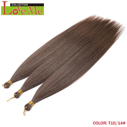 LOVE ME 28 inches 300g/3pcs Straight Hair Bundles Crochet Hair Synthetic Braiding Hair Ombre Rainbow Braids Hair Extensions