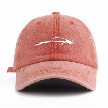 1pc car Print Washed Baseball Cap for Adults,  Minimalist Retro Style Casual Soft Adjustable Dad Hat, Perfect As Gift
