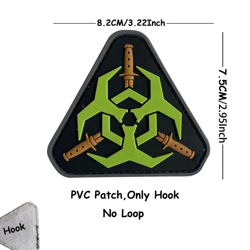 1PC,2PCS/ Umbrella Corporation PVC Rubber Morale Emblem,Biohazard Insignia Applique Embroidered patches,Tactical Backpack Badges