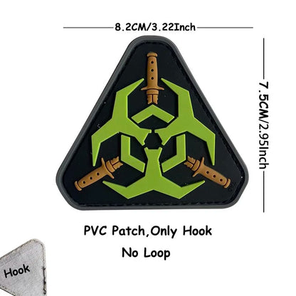 1PC,2PCS/ Umbrella Corporation PVC Rubber Morale Emblem,Biohazard Insignia Applique Embroidered patches,Tactical Backpack Badges
