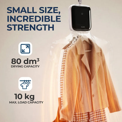 ROUNY Foldable Electric Clothes Drying Rack,Portable Lightweight Travel Garment Dryer, Efficient Moisture & Odor Removal, 12h