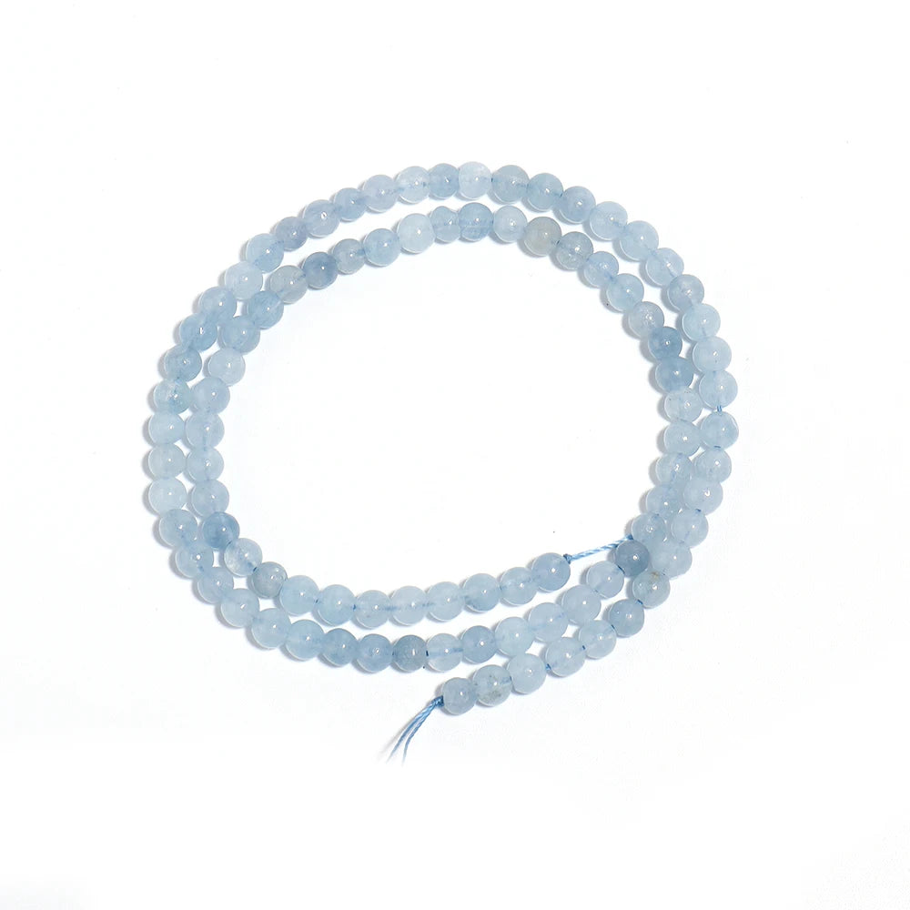 Natural Aquamarines Stone Beads 4 6 8 10mm Light Blue Round Loose Stone Beads For Jewelry Making DIY Bracelets Necklace Supplies