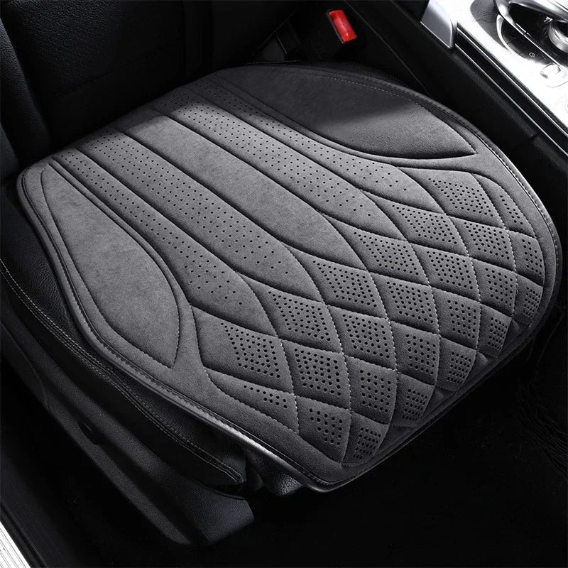 Car Suede Seat Protection Universal Car Seat Cover All Season Breathable Perforated Suede SUV Sedan Seat Cover Latex Cushion