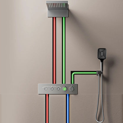 Luxury black brass wall mounted thermostatic shower system Simple embedded design for hot and cold water 3-function bathroom Tap