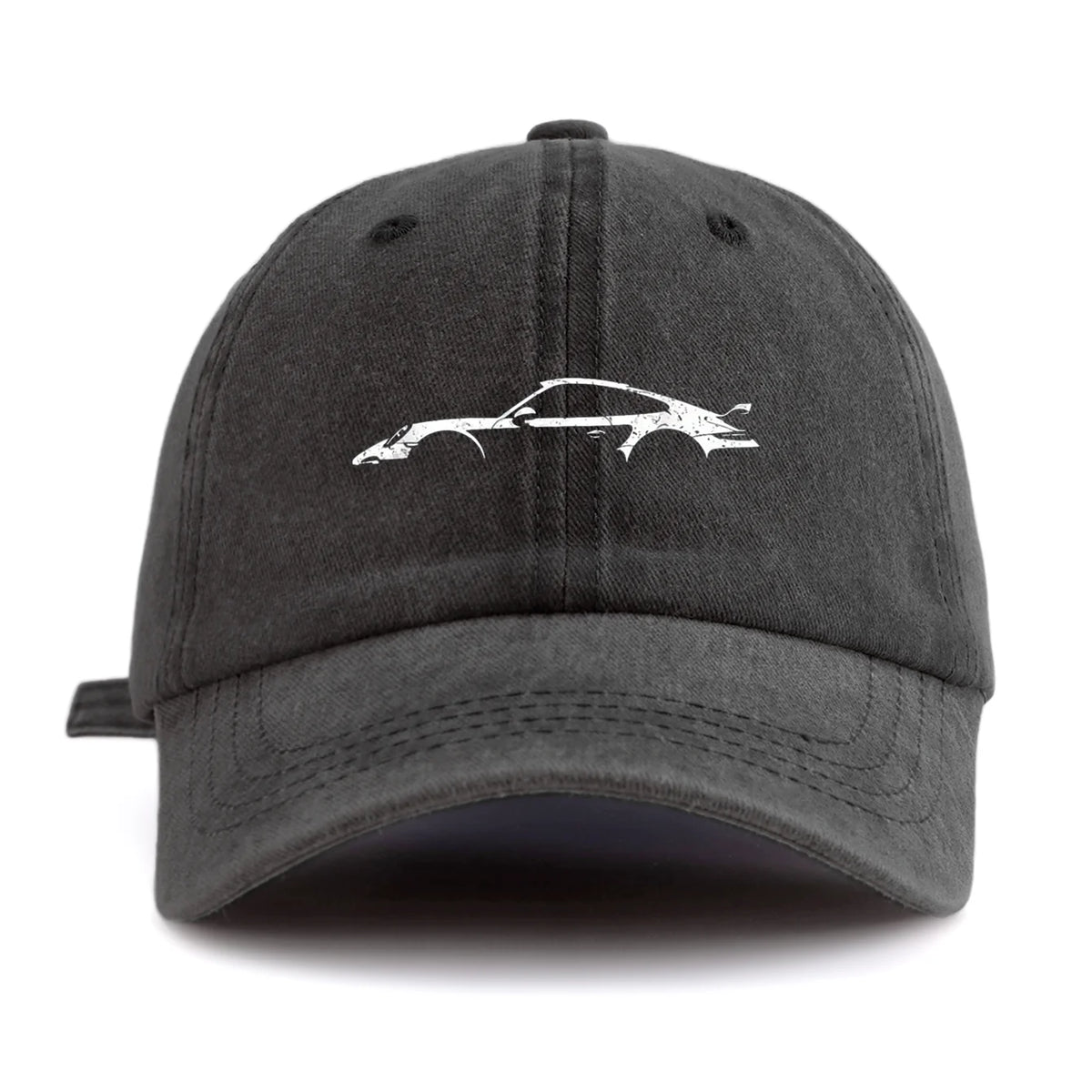 1pc car Print Washed Baseball Cap for Adults,  Minimalist Retro Style Casual Soft Adjustable Dad Hat, Perfect As Gift