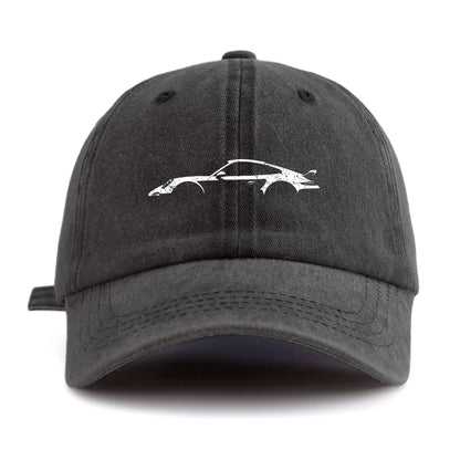 1pc car Print Washed Baseball Cap for Adults,  Minimalist Retro Style Casual Soft Adjustable Dad Hat, Perfect As Gift