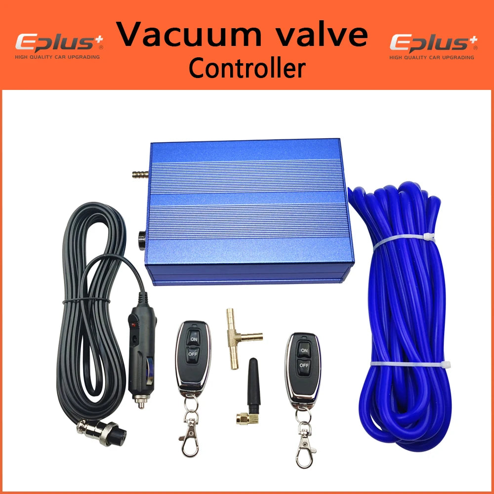 EPLUS Universal Car Exhaust Pipe System Control Valve dampers Vacuum Controller Device Remote Controller Switch 51 63 76MM Blue