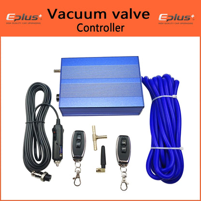 EPLUS Universal Car Exhaust Pipe System Control Valve dampers Vacuum Controller Device Remote Controller Switch 51 63 76MM Blue
