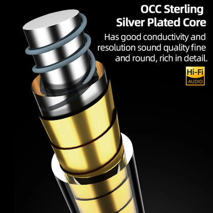 One Pair HiFi Speaker Cable High-end OCC Silver Plated Audio Amplifier Cable With Banana Gold Plating Plug Cable