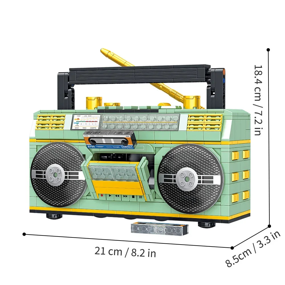 Retro Radio Classic Series Building Blocks Set Vintage Music Player Display Kit DIY Model Creative Gift Toys Adults Kid Children