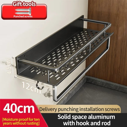 Kitchen Multifunctional Seasoning Storage Rack Wall Mounted Household Bathroom Wall Storage Rack