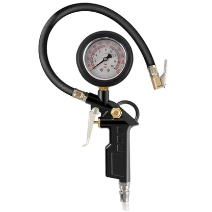220PSI Tire Air Pressure Inflator Meter Display 0-16Bar Digital Tire Inflation Adapter LCD Digital Display Non-slip Handle