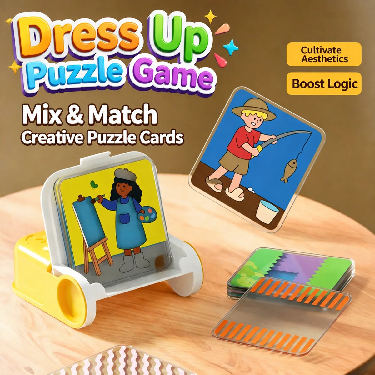 Kids Education Dress Up Puzzle Game for 4-6 Year Old Boys & Girls, Spatial Logic Thinking Board Toy, Change Clothes Play Set