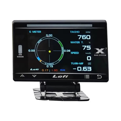 LUFI X7 4th Gauge GPS Head-up Display Turbocharged Oil Pressure Oil Temperature G Value Gyroscope LCD Display RGB LED OBD2 Meter