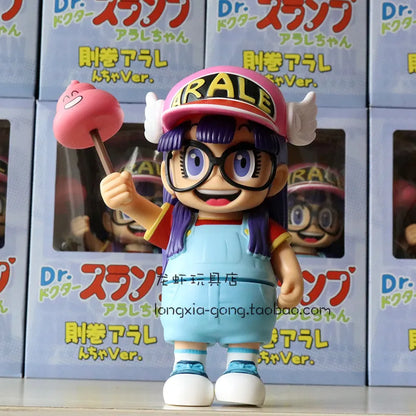 20cm Arale Dr Slump Special Edition Cartoon Stupid Superman Little Child Kawaii Statue Anime Figure Doll Decoration Kid Toy Gift