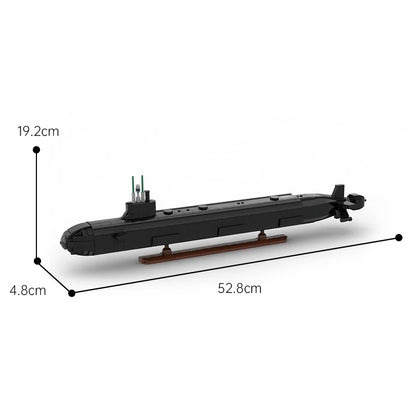 MOC 1115PCS Virginia Class Submarine Building Blocks Set Military Model Brick Toy Holiday Gift Adults Teens Compact Packaging