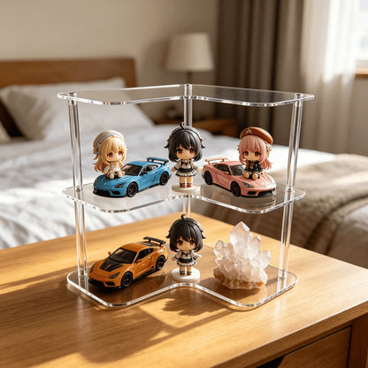 3-Tier Clear Acrylic Corner Display Stand Multi-Purpose Storage Rack for Cupcakes  Figures  Cosmetics And Collectibles