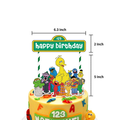 Cartoon Sesames  Street Birthday Party Decor Elmo and Friends Theme Tablecloth Plate Balloon Set Cake Decor Baby Shower