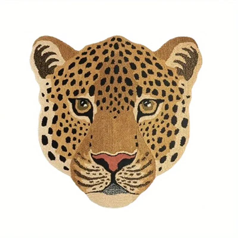 Tiger Head Pattern Carpets for Living Room Home Plush Study Animal Rug Fluffy Soft Bedside Mat Light Luxury Bedroom Decor Carpet