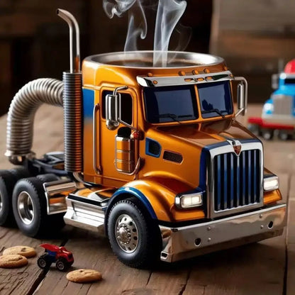 Creative Gifts Truck Coffee Mug Semi Truck Coffee Cup Handcrafted Semi-trailer Shaped Semi-Truck Coffee Mugs For Men Women