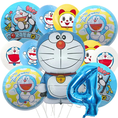 Cartoon Doraemoned Birthday Party Decoration Tableware Cup Plate Tablecloth Napkin Backdrop Cartoon Cat Party Favors Supplies