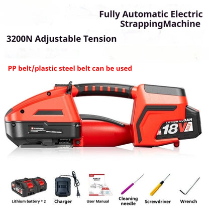 18V Electric Strapping Machine Cordless Automatic Friction Welder Tensioner Packing Tool for PP PET Band Logistics Warehouse