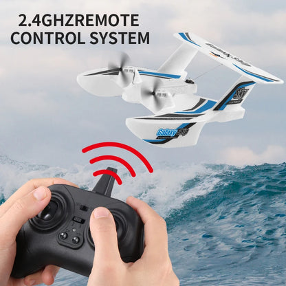 KF603 RC Glider EPP Foam 2.4G 3CH Radio Control Sea And Air RC Plane Water Land Flying Boat Airplane Toys Gift For Boys