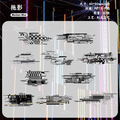 20 Pcs/bag cartoon personality punk electronic malfunction stickers DIY scrapbook decoration diary notebook Korean stationery