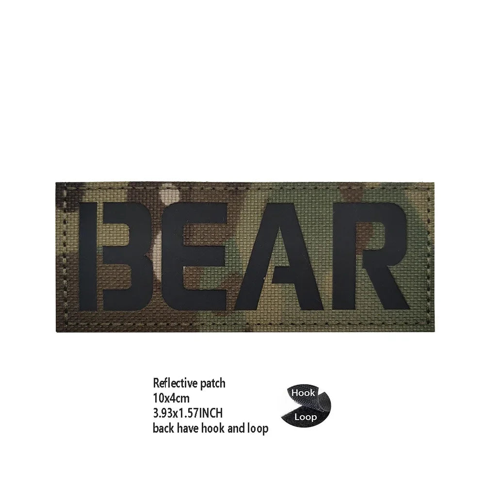 PVC Rubber Patch USEC Team Badge BEAR Magic Armband IR Reflective Tactical Morale Backpack Hook and Loop Patches for Clothing