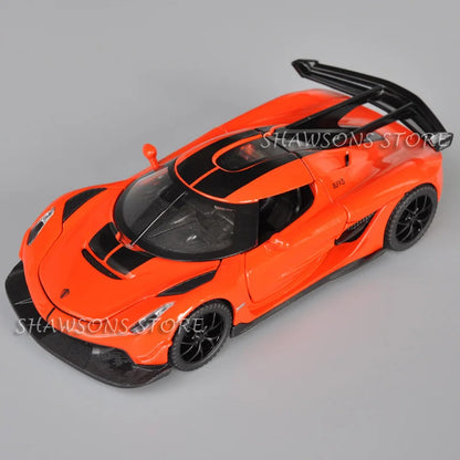 1:32 Scale Diecast Model Car Toys Koenigsegg Jesko Miniature Replica Pull Back Sound Light