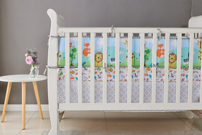 Crib Rail Cover Set and Baby Crib Liner  Baby Bumperless Crib Cot Protector Infant Bebe Bedding Set