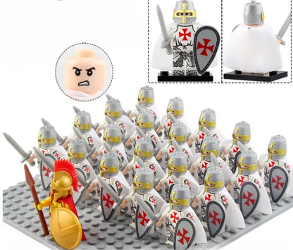 21PCS Medieval Ancient Roman Warrior Series Spartan 300 Warrior Children's Building Block Toys DIY Micro Scene Ornaments