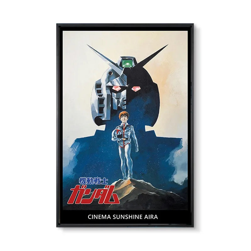 Gundam UC 0079 Frameless Canvas Print  Amuro RX-78 Poster Merchandise - Decorative Wall Art for Bedroom and Headboard