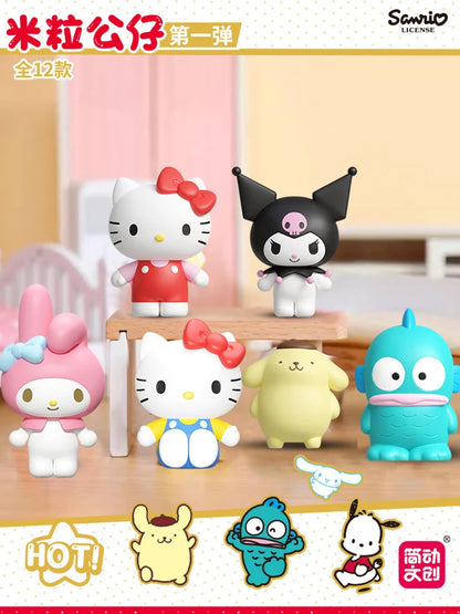 Jandoon Original Sanrio Hello Kitty Blind Box Doll Melody Kuromi Cinnamoroll Pochacco Keroppi Mini Action Figures Model Toy Gift