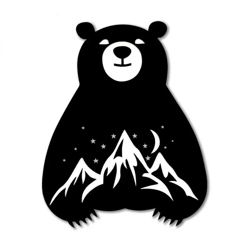 New Design Big Bear Car Bumper Window Sticker Scratch Repair Decal Vinyl Car Packaging Motorcycle Camper Decorative Decal, 13cm