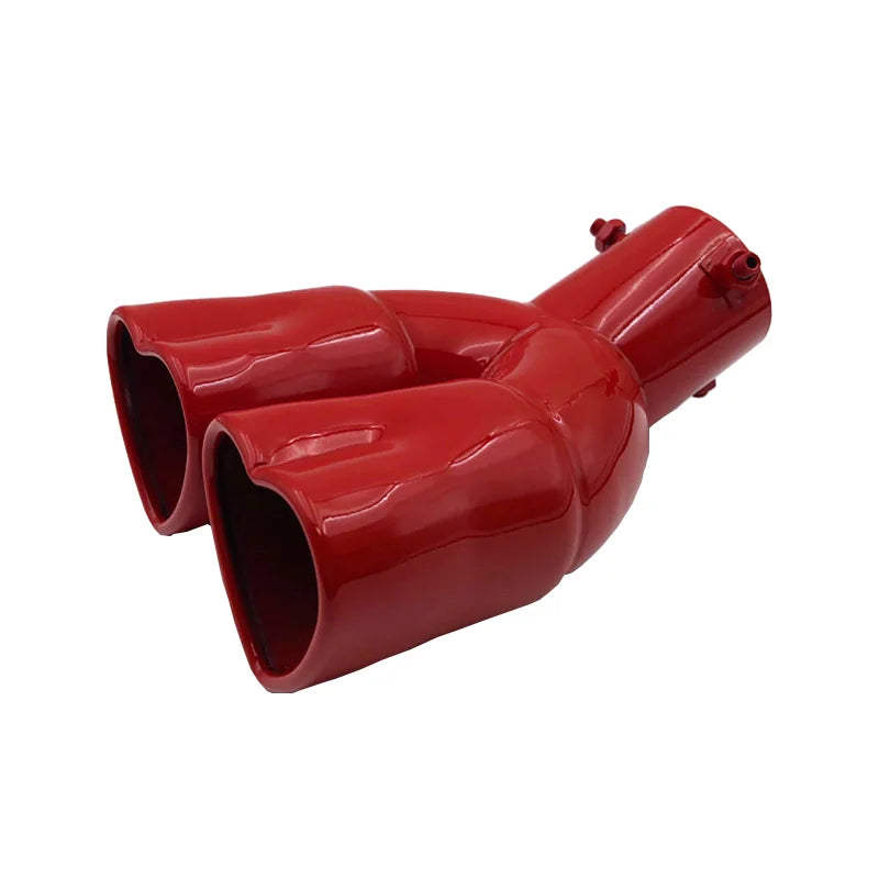 Car heart-shaped double row single row color car tail throat thickened stainless steel love bake blue exhaust pipe