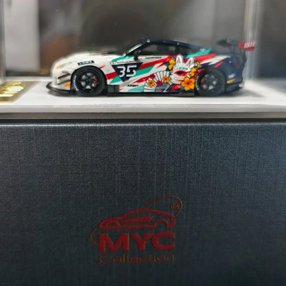 In Stock MYC 1:64 Nissan GTR R35 Type2.0 LB Wide Body Fox Demon Mask Anime Coating Resin Car Model