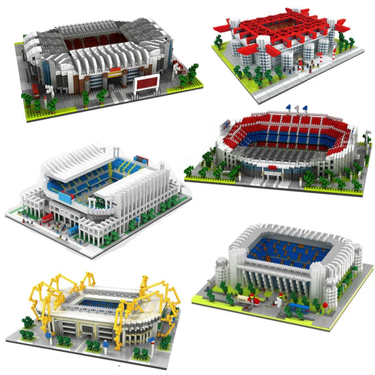 Barcelona Soccer Stadium Micro Blocks Building Sets Mini Bricks Architecture Building Block Toys for Adults Football Field Gift