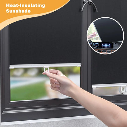Cordless Retractable Roller Shades Vehicle Curtain Supplies Solar Window Blinds Without Drill Interior Guard Total Blackout